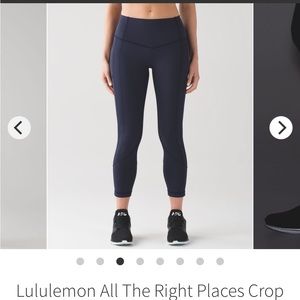 Lululemon all the right places, cropped legging navy blue